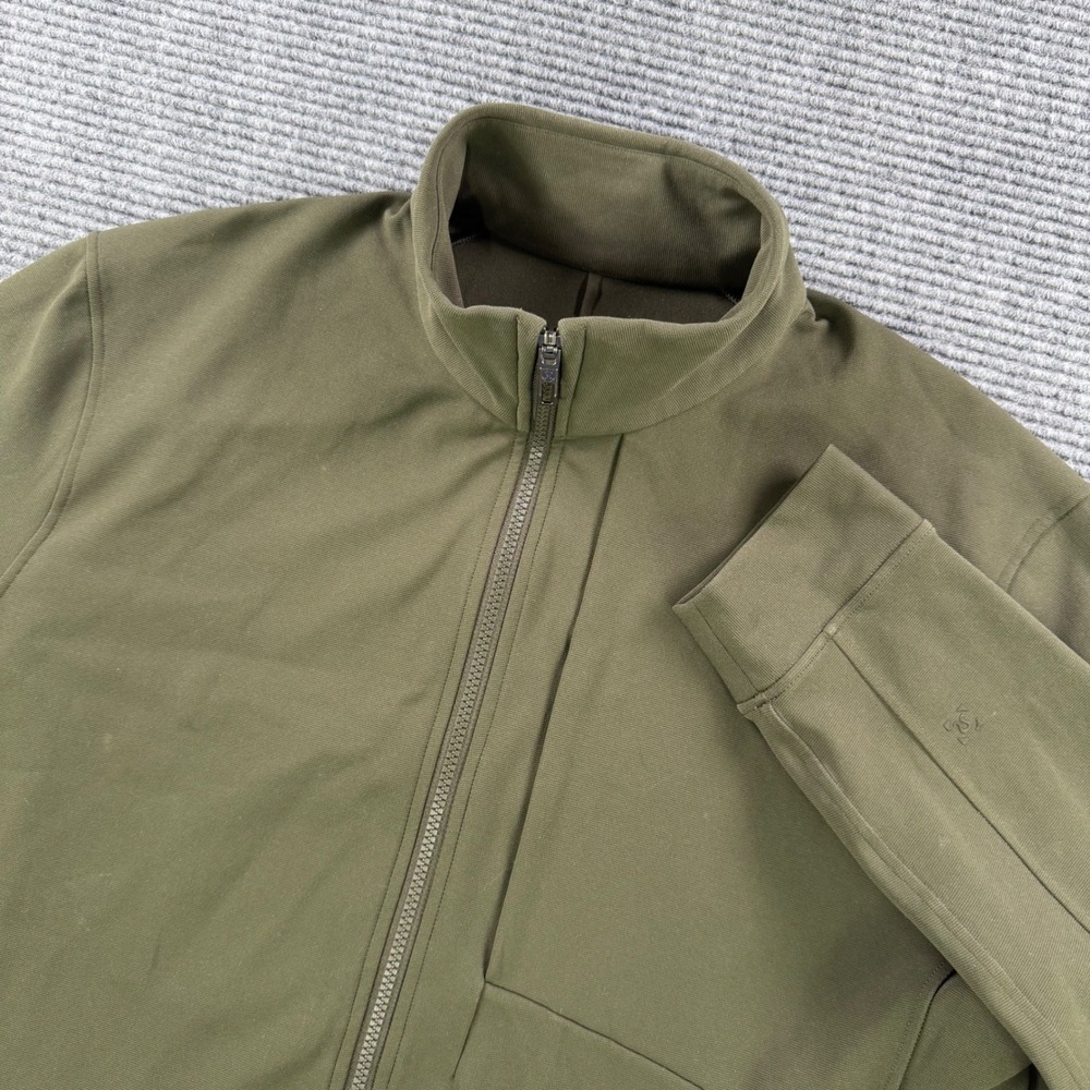 Lululemon Sojourn Jacket Mens XL Olive Green Full Zip Mock Neck Active LM4616S